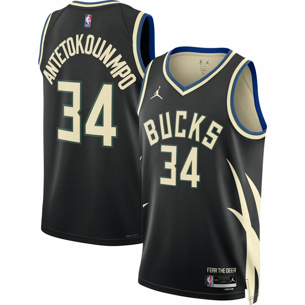 Giannis Antetokounmpo Milwaukee Bucks Jordan Brand Unisex Swingman Jersey Statement Edition Black outlet