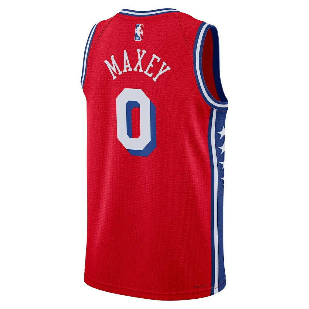 Tyrese Maxey Philadelphia 76ers Jordan Brand Unisex Swingman Jersey Statement Edition Red