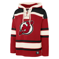 Jack Hughes New Jersey Devils '47 Player Lacer Pullover Hoodie - Red | US 4759548
