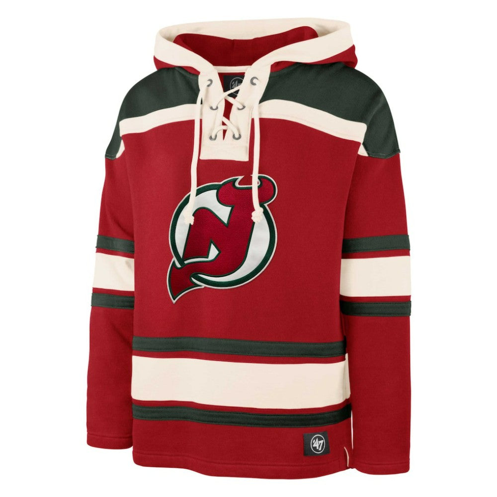 Martin Brodeur New Jersey Devils '47 Retired Player Name & Number Lacer Pullover Hoodie - Red | US 4759554