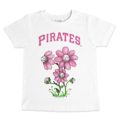 Pittsburgh Pirates Tiny Turnip Youth Blooming Baseballs T-Shirt - White T-shirts