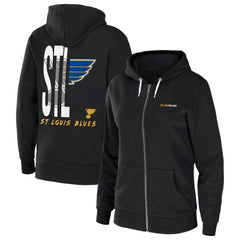 St. Louis Blues WEAR by Erin Andrews Women's Sponge Fleece Full-Zip Hoodie - Black | US 4762610