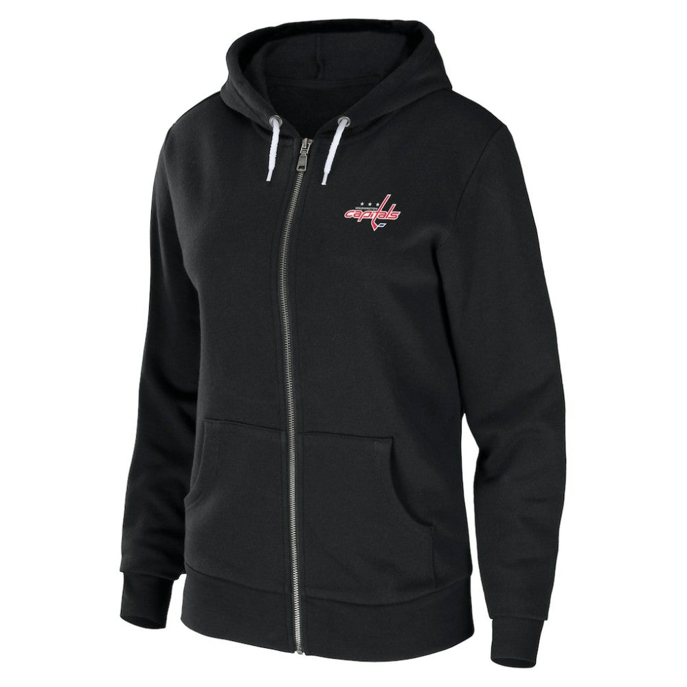 Washington Capitals WEAR by Erin Andrews Women's Sponge Fleece Full-Zip Hoodie - Black | US 4762618