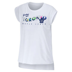 Toronto Maple Leafs WEAR by Erin Andrews Women's Greetings From Muscle T-Shirt - White | US 4762640