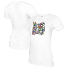 Milwaukee Brewers Tiny Turnip Women's Peace Love Baseball T-Shirt - White T-shirts