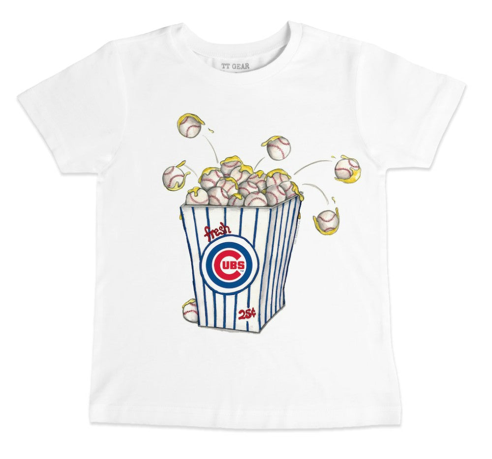 Chicago Cubs Tiny Turnip Youth Popcorn T-Shirt - White T-shirts