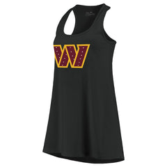 Washington Commanders Majestic Threads Women's Bling Scoop Neck Racerback Tank Top - Black Tops