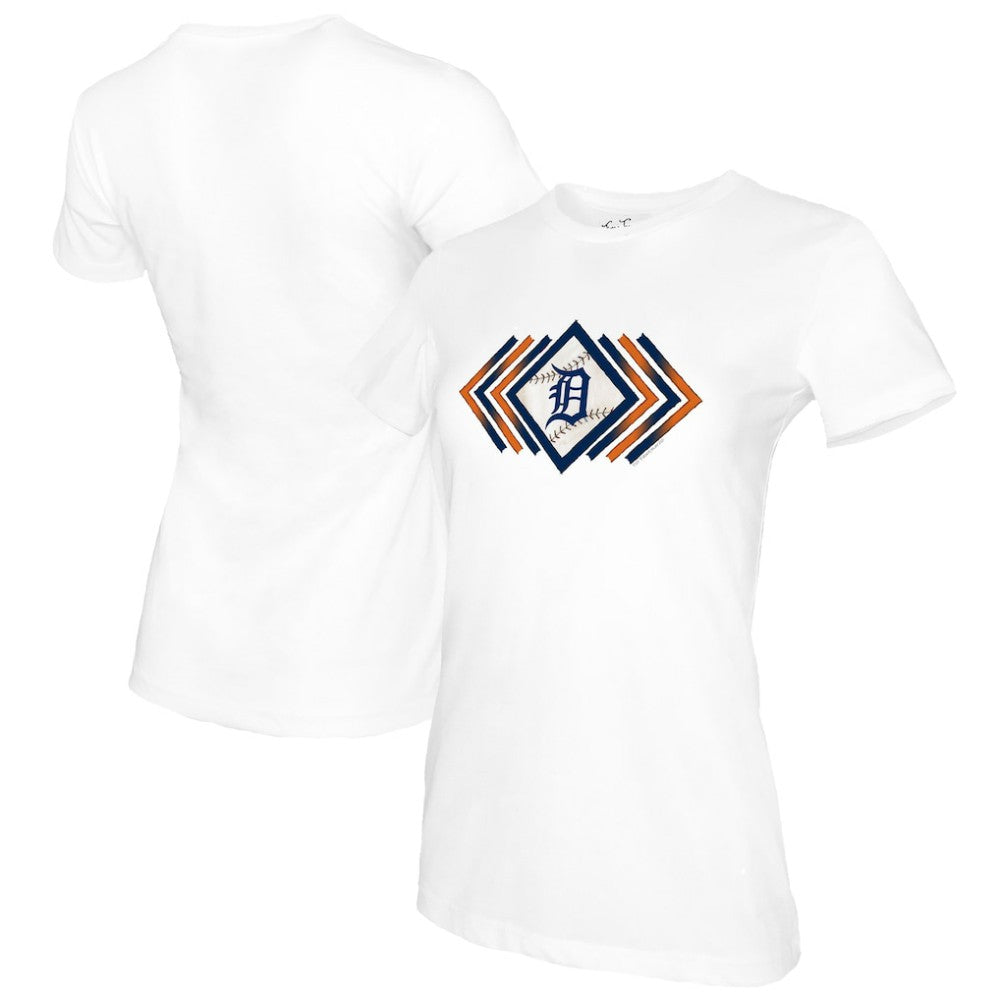 Detroit Tigers Tiny Turnip Women's Prism Arrows T-Shirt - White T-shirts