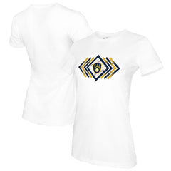 Milwaukee Brewers Tiny Turnip Women's Prism Arrows T-Shirt - White T-shirts