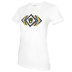 Milwaukee Brewers Tiny Turnip Women's Prism Arrows T-Shirt - White T-shirts