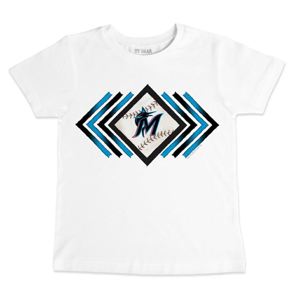 Miami Marlins Tiny Turnip Youth Prism Arrows T-Shirt - White T-shirts
