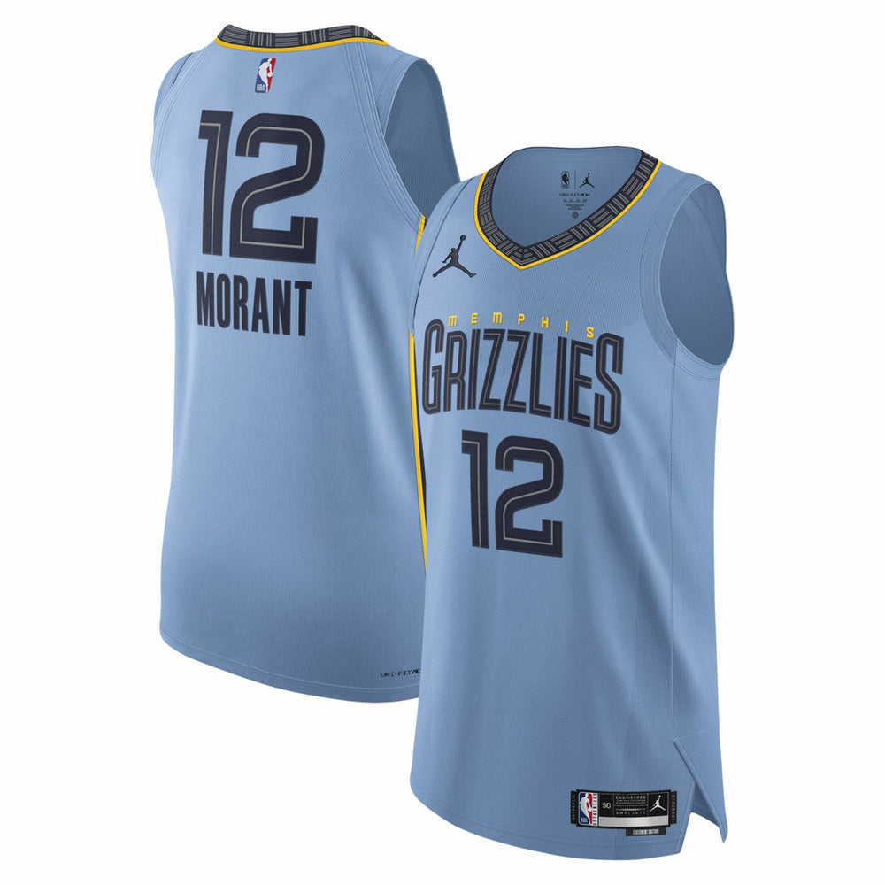 Ja Morant Memphis Grizzlies Jordan Brand Authentic Player Jersey Statement Edition Light Blue