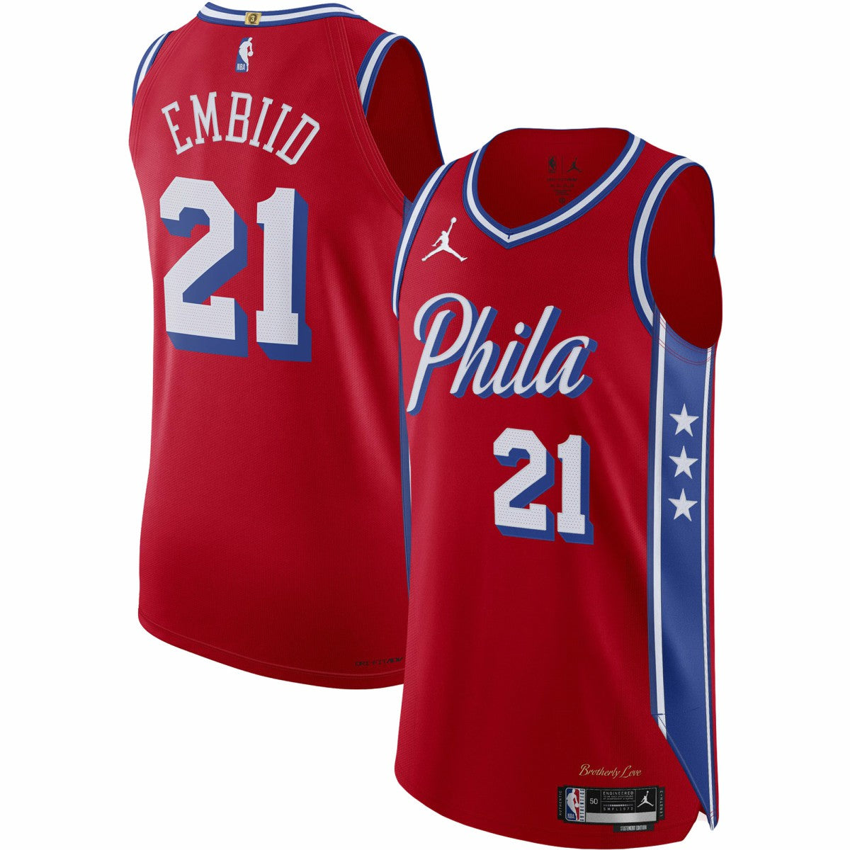 Joel Embiid Philadelphia 76ers Jordan Brand Authentic Player Jersey Statement Edition Red outlet