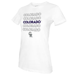 Colorado Rockies Tiny Turnip Women's Stacked T-Shirt - White T-shirts