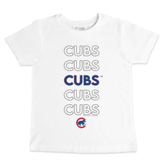 Chicago Cubs Tiny Turnip Youth Stacked T-Shirt - White T-shirts