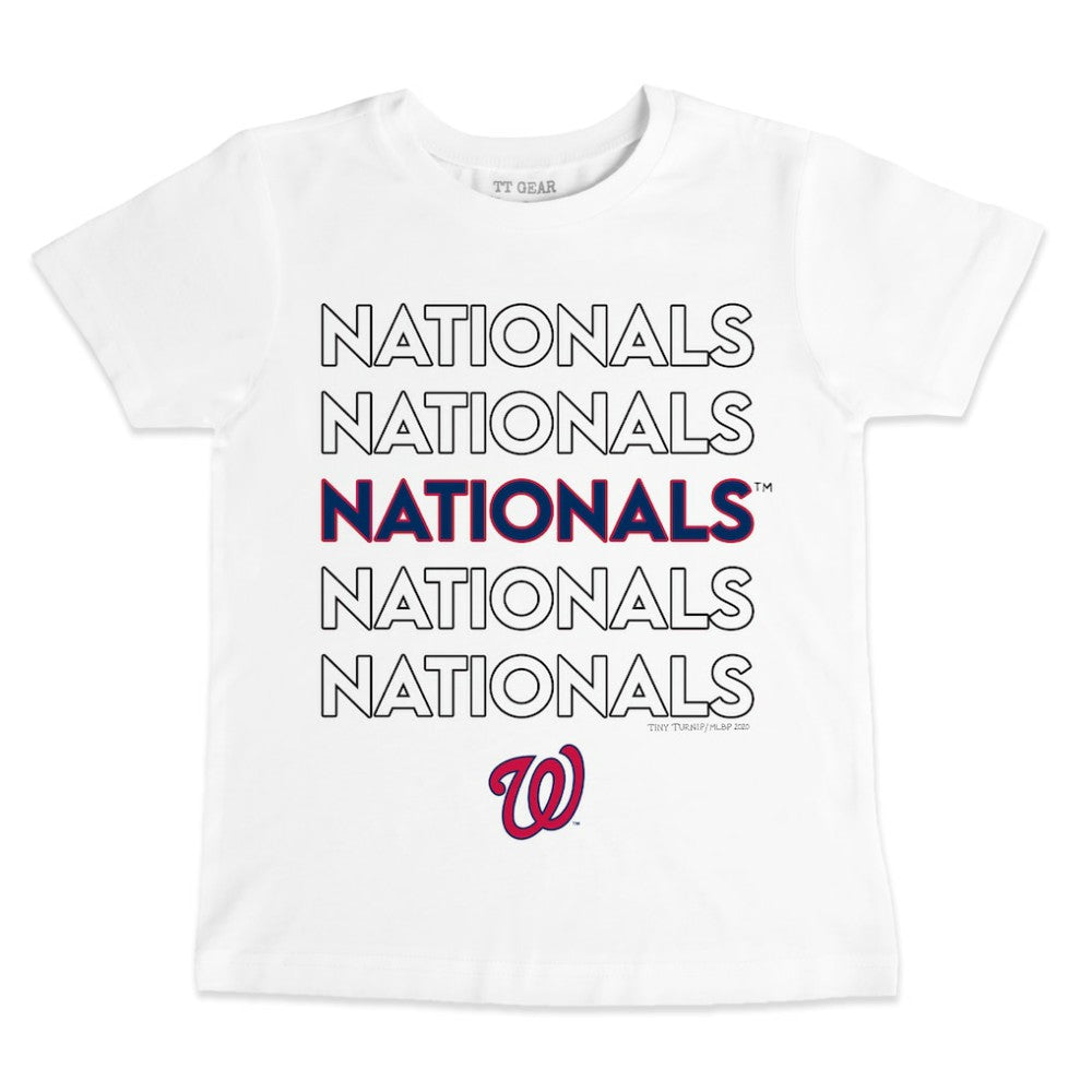 Washington Nationals Tiny Turnip Youth Stacked T-Shirt - White T-shirts
