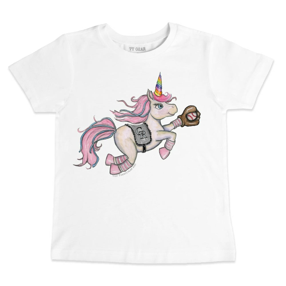Colorado Rockies Tiny Turnip Youth Unicorn T-Shirt - White T-shirts