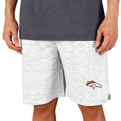 Denver Broncos Concepts Sport Throttle Knit Jam Shorts - White/Charcoal Shorts