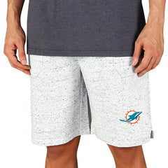 Miami Dolphins Concepts Sport Throttle Knit Jam Shorts - White/Charcoal Shorts