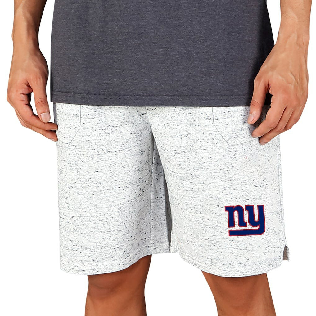 New York Giants Concepts Sport Throttle Knit Jam Shorts - White/Charcoal Shorts