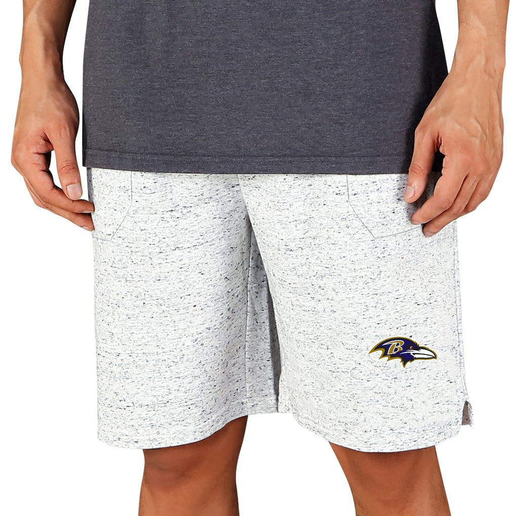 Baltimore Ravens Concepts Sport Throttle Knit Jam Shorts - White/Charcoal Shorts