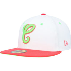Chicago White Sox New Era Cooperstown Collection Comiskey Park 75th Anniversary Strawberry Lolli 59FIFTY Fitted Hat - White/Coral Hats