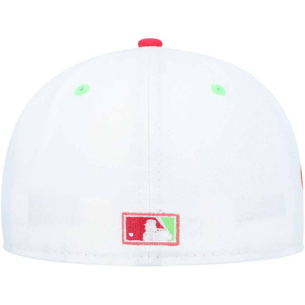 Chicago White Sox New Era Cooperstown Collection Comiskey Park 75th Anniversary Strawberry Lolli 59FIFTY Fitted Hat - White/Coral Hats