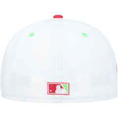 Chicago White Sox New Era Cooperstown Collection Comiskey Park 75th Anniversary Strawberry Lolli 59FIFTY Fitted Hat - White/Coral Hats