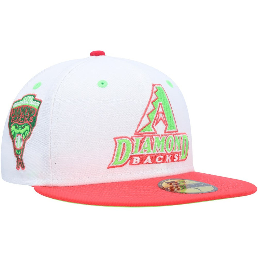 Arizona Diamondbacks New Era 1998 Inaugural Season Strawberry Lolli 59FIFTY Fitted Hat - White/Coral Hats