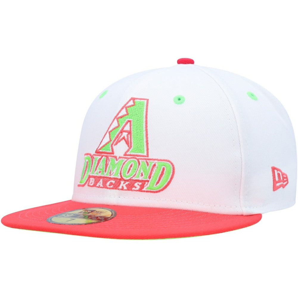 Arizona Diamondbacks New Era 1998 Inaugural Season Strawberry Lolli 59FIFTY Fitted Hat - White/Coral Hats