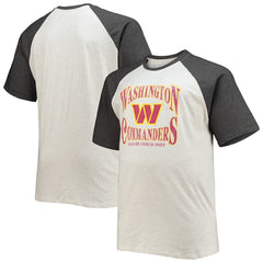 Washington Commanders Big & Tall Wordmark Raglan T-Shirt - Oatmeal/Heathered Charcoal T-shirts