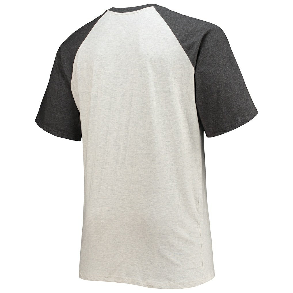 Washington Commanders Big & Tall Wordmark Raglan T-Shirt - Oatmeal/Heathered Charcoal T-shirts