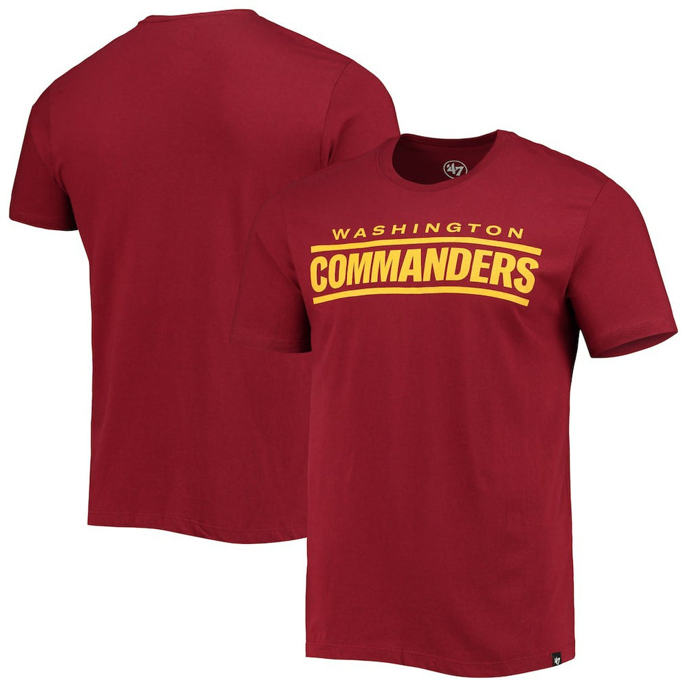 Washington Commanders '47 Wordmark Imprint Super Rival T-Shirt - Burgundy T-shirts
