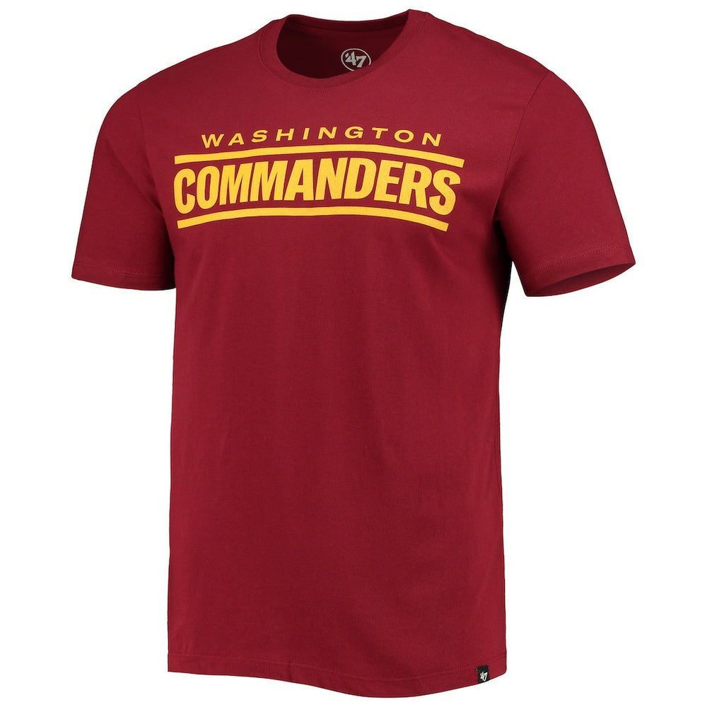 Washington Commanders '47 Wordmark Imprint Super Rival T-Shirt - Burgundy T-shirts