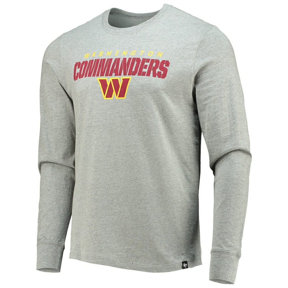 Washington Commanders '47 Traction Super Rival Long Sleeve T-Shirt - Heathered Gray T-shirts