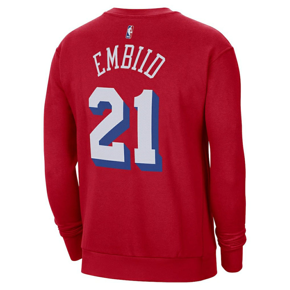 Joel Embiid Philadelphia 76ers Jordan Brand Statement Name & Number Pullover Sweatshirt Red