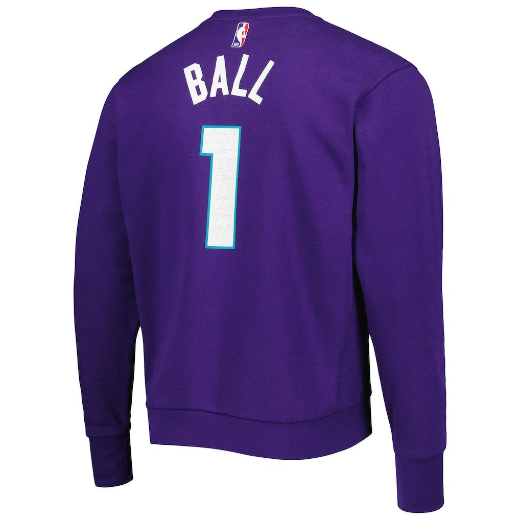 LaMelo Ball Charlotte Hornets Jordan Brand Statement Name & Number Pullover Sweatshirt Purple outlet