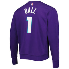 LaMelo Ball Charlotte Hornets Jordan Brand Statement Name & Number Pullover Sweatshirt Purple outlet