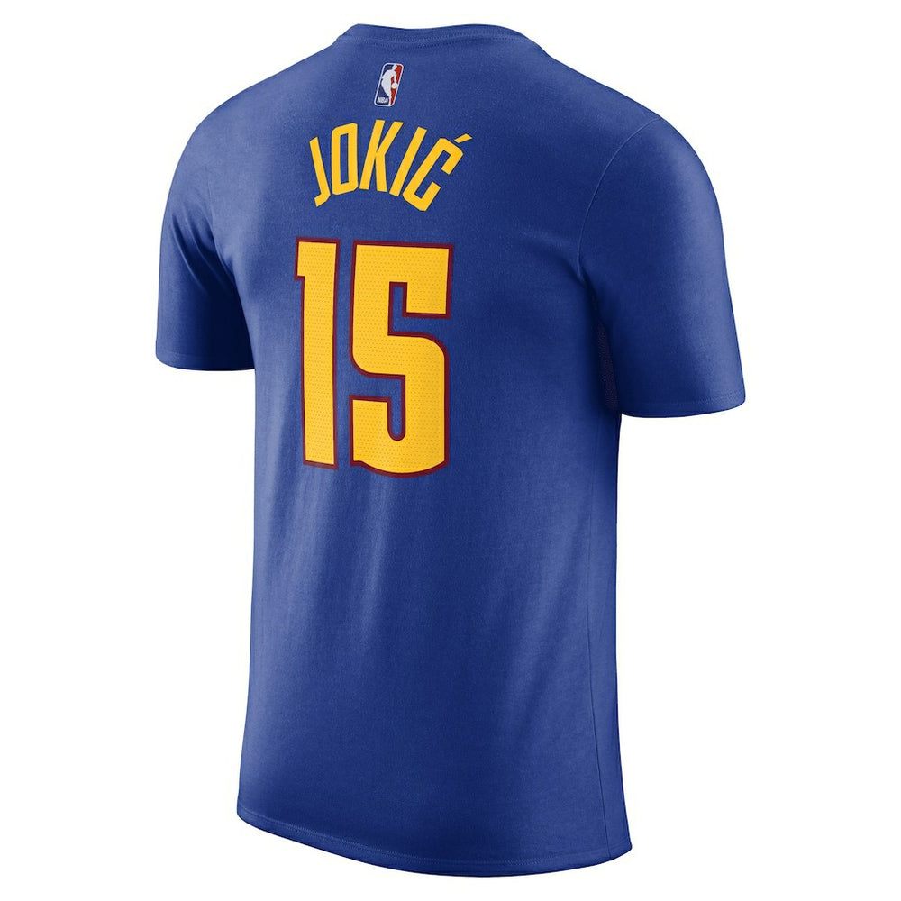 Nikola Jokic Denver Nuggets Jordan Brand 2022/23 Statement Edition Name & Number T-Shirt Blue
