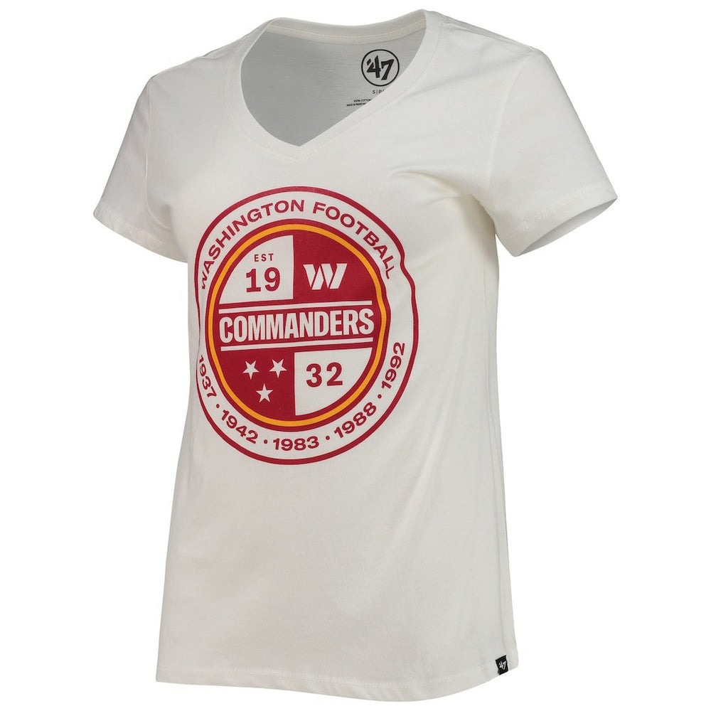Washington Commanders '47 Women's Imprint Ultra Rival V-Neck T-Shirt - White T-shirts