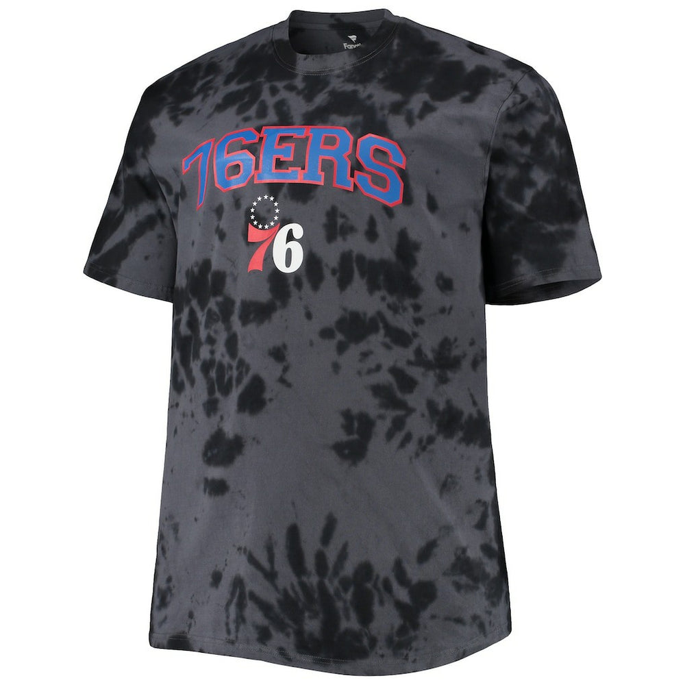 Philadelphia 76ers Big & Tall Marble Dye Tonal Performance T-Shirt Black