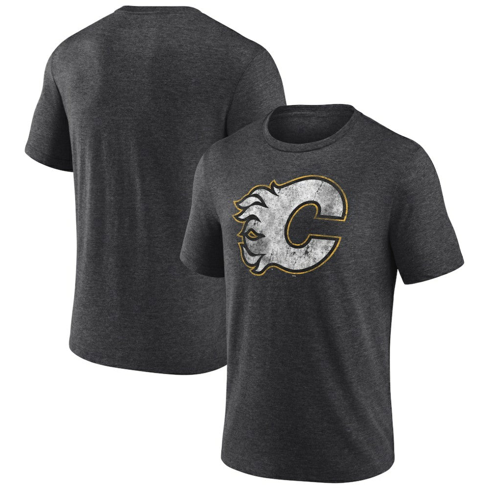 Calgary Flames Wraparound Tri-Blend T-Shirt - Charcoal | US 4773188