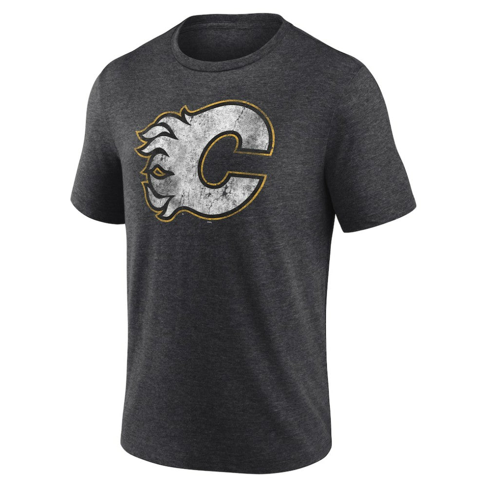 Calgary Flames Wraparound Tri-Blend T-Shirt - Charcoal | US 4773188