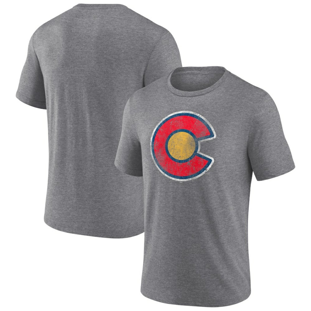 Colorado Avalanche Wraparound Tri-Blend T-Shirt - Heather Gray | US 4773191