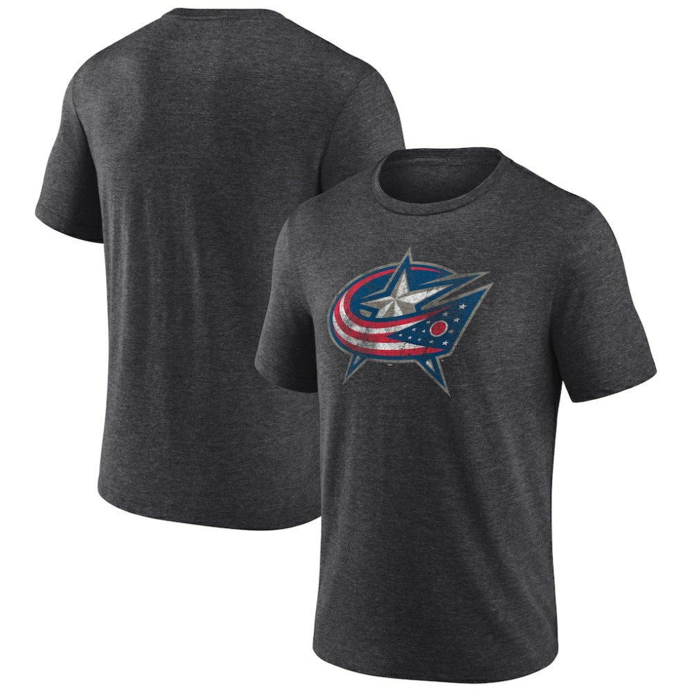 Columbus Blue Jackets Wraparound Tri-Blend T-Shirt - Charcoal | US 4773192