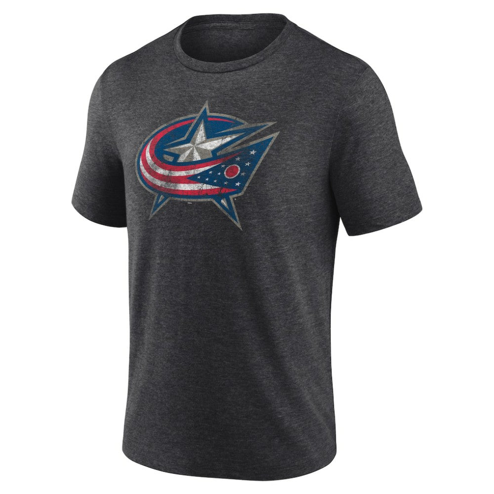 Columbus Blue Jackets Wraparound Tri-Blend T-Shirt - Charcoal | US 4773192