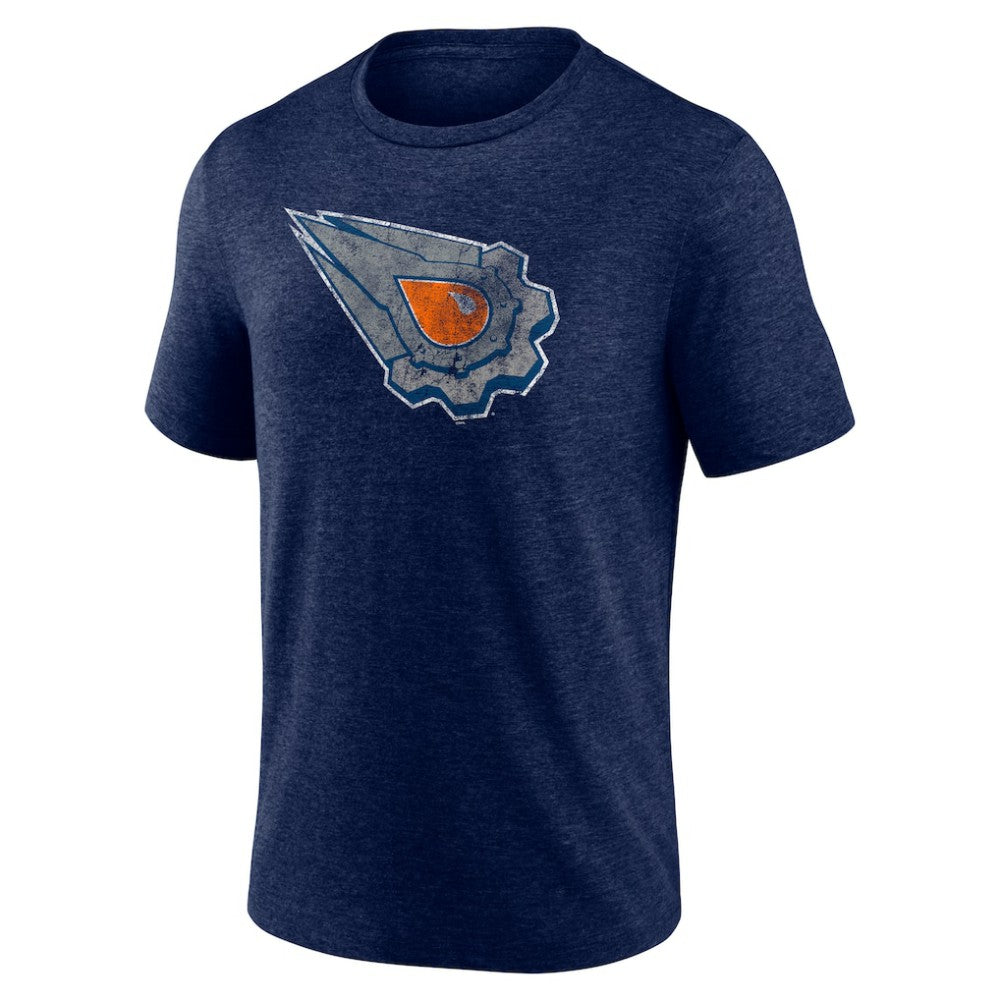 Edmonton Oilers Wraparound Tri-Blend T-Shirt - Navy | US 4773195