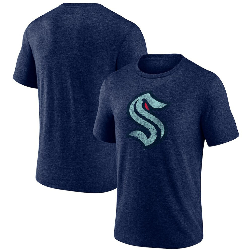 Seattle Kraken Wraparound Tri-Blend T-Shirt - Deep Sea Blue | US 4773208