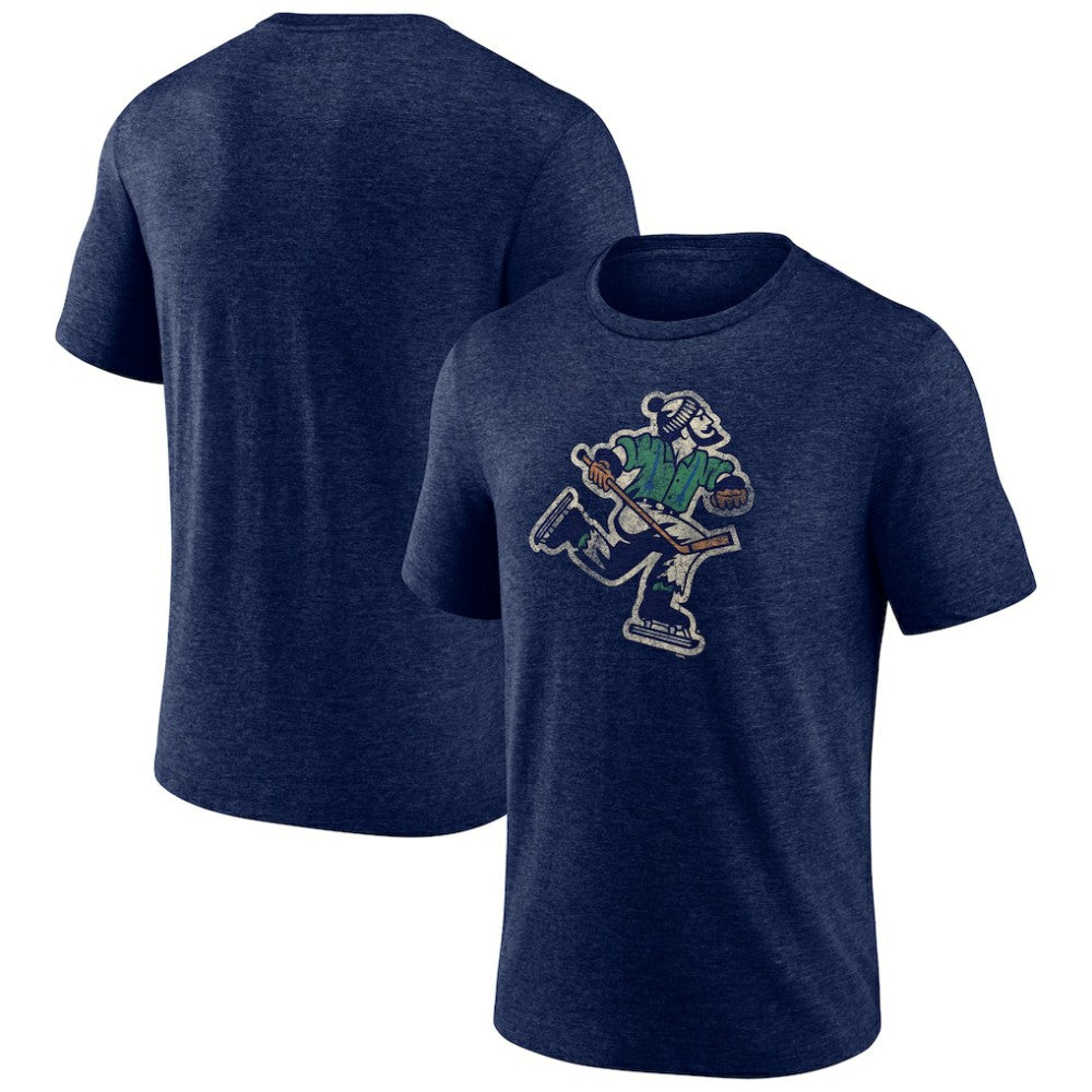 Vancouver Canucks Wraparound Tri-Blend T-Shirt - Navy | US 4773212