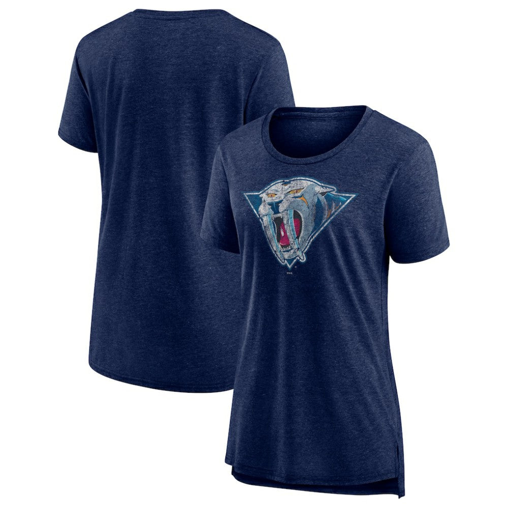 Nashville Predators Women's Slow Whistle Tri-Blend T-Shirt - Navy | US 4773843